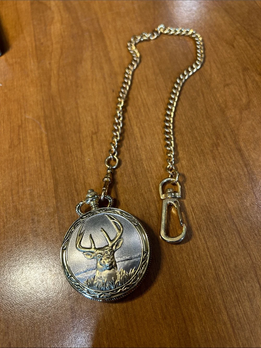 Phillip Crowe Signature Series Gold-Tone Deer Pocket Watch
